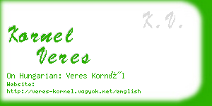 kornel veres business card